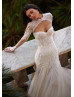 Beaded Ivory Lace Tulle Wedding Dress With Detachable Jacket